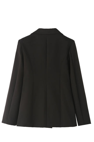 Blazer de mujer con solapa con muesca negra de botonadura sencilla